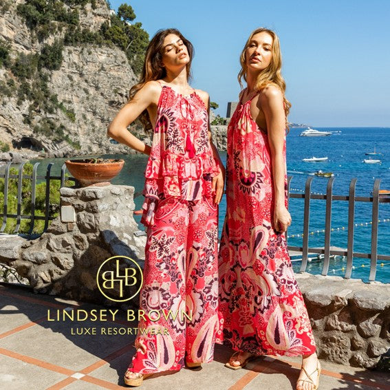 new designer silk resort wear for warm holidays  by Lindsey Brown 